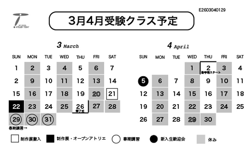 受験クラス予定