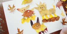 児童画クラス「落ち葉アート」