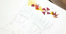 児童画クラス「落ち葉アート」