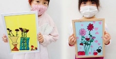 児童画クラス「バラのガラス絵」