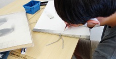 一般学生クラス「基礎デッサン」<br>中学生になると専門的に勉強します
