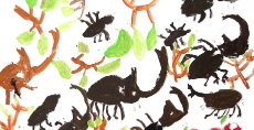 児童画クラス<br>カブトムシの大行進!