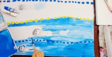 児童画クラス<br>こちらは家族みんなでスイミング